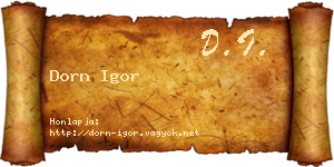 Dorn Igor névjegykártya